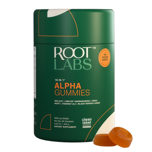 ROOT LABS 10-in-1 Alpha Shilajit Gummies | 4000 mg Pure Himalayan Shilajit with Tongkat Ali & Maca Root | Shilajit for Men & Women | ShilAbsorb Bioavailability Tech | Sugar-Free, Vegan | 60 Gummies